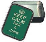Keep Calm And Roll A Joint Large Stash Tin Opened Image