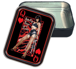 Bettie Page Queen Of Hearts Large Stash Tin Opened Image