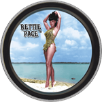 Beach Bettie Page Round Stash Tin Image