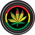 Rasta Leaf Round Stash Tin Image