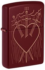 Three of Swords Design Merlot Zippo Lighter image