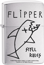 Flipper Band Brushed Chrome Zippo Lighter image