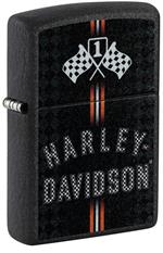 Harley-Davidson Black Crackle Design Zippo Lighter image