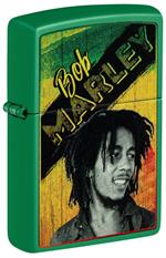 Bob Marley Grass Green Matte Design Zippo Lighter image