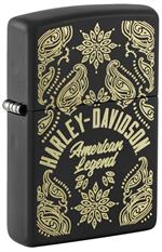 Harley-Davidson Laser Black Matte Zippo Lighter image