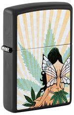 Cannabis Fairy Black Matte Design Zippo Lighter image