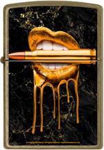 Bite the Bullet by Daveed Benito - Antique Brass Zippo Lighter Image