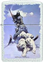 Silver Warrior by Frazetta Glacier Zippo Lighter Image