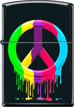 Dripping Peace Black Matte Zippo Image