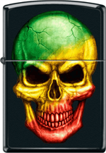 Multi-Color Skull Black Matte Zippo Image