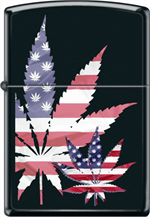 USA Leaf Black Matte Zippo Image