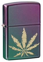 Iridescent Marijuana Leaf Zippo Lighter Image