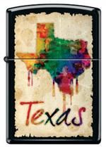 Texas Dripping Colors Black Matte Zippo Lighter Image