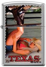 Texas Cowgirl Street Chrome Zippo Lighter Image