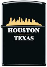 Houston Skyline Black Matte Zippo Lighter Image