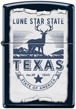 Lone Star State Deer Navy Matte Zippo Lighter Image