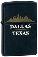 Dallas Skyline Black Matte Zippo Lighter Image