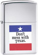 Don't Mess with Texas High Polish Chrome Zippo Lighter Image