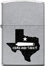 Come & Take It Brushed Chrome Zippo Lighter Image