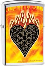 Celtic Flaming Heart by Mike Dubois - Street Chrome Zippo Lighter Image