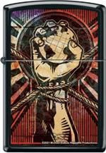 Hand Holding Globe by Mike Dubois - Black Matte Zippo Lighter Image
