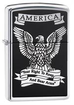 Black and White Americana High Polish Chrome Zippo Lighter Image