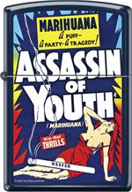 Assassin of Youth Blue Matte Zippo Lighter Image
