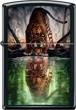The World I Used to Know Tiger by JoJoe Black Matte Zippo Lighter Image