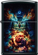Aurowla Owl by JoJoe Black Matte Zippo Lighter Image