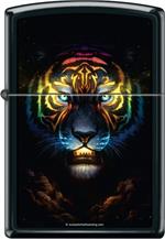 Colorsoul Tiger by JoJoe Black Matte Zippo Lighter Image
