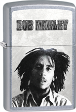 Bob Marley Zippo Lighter - B&W Face Street Chrome