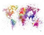 World Map Watercolor Poster Image
