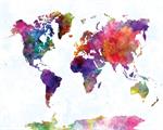 World Map II Watercolor Poster