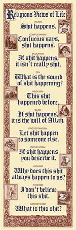 Religious Views of Life Slim Print Poster