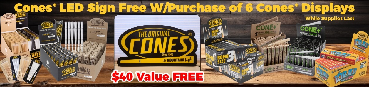 Free Cones LED Sign Promo Banner Image